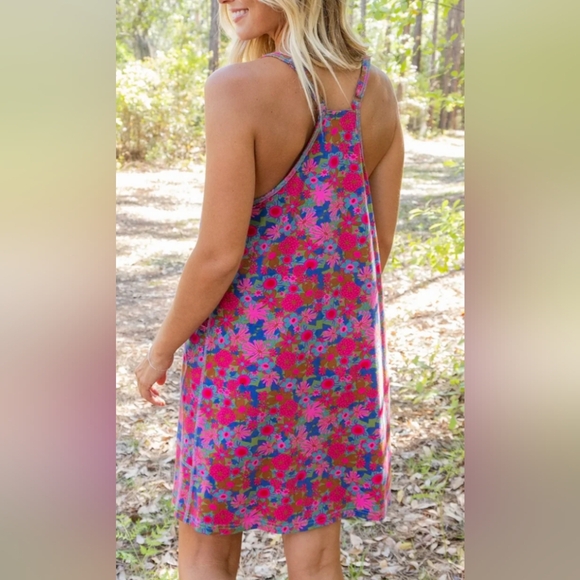 NATURAL LIFE Floral Mini Dress - Pink and Blue - Picture 4 of 5